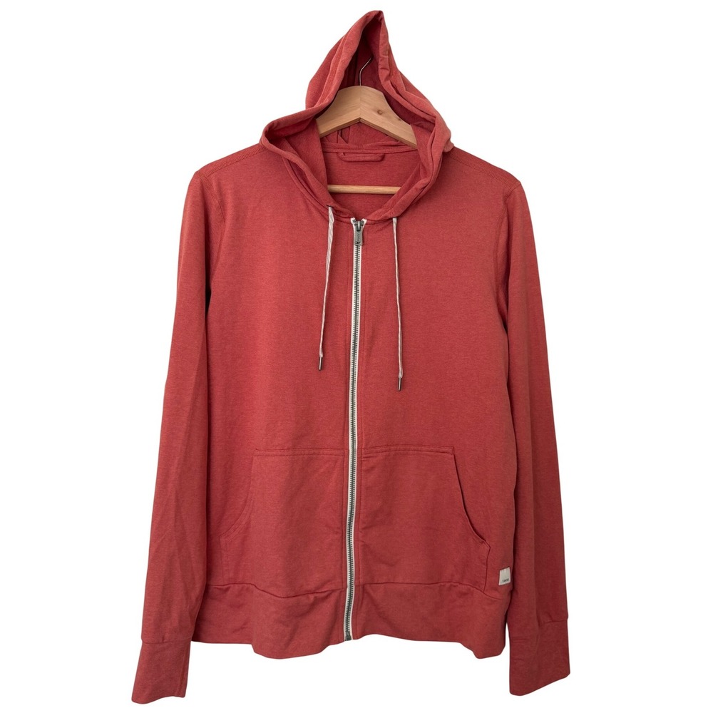 Vuori Halo Performance Full Zip Hoodie Terracota Orange Red VW268 Medium